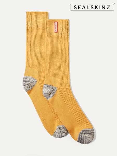 Жовтий - SEALSKINZ Bradenham Bamboo Mid Length Lightweight вафельна тканина Knit шкарпетки (AR9467) | 1 081 грн