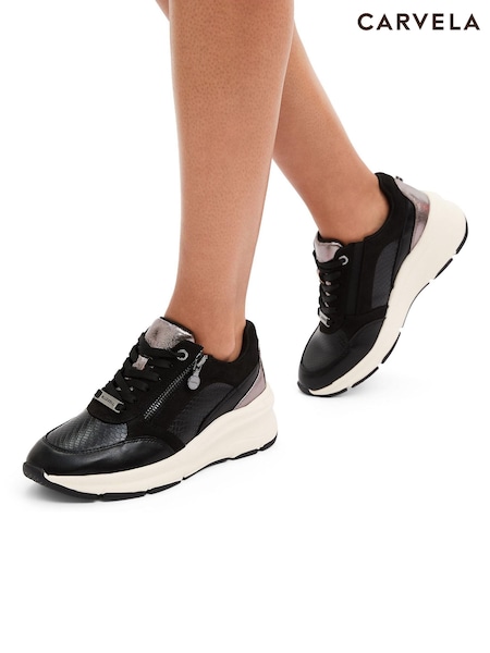 Preto - Carvela Natural Stride Zip Trainers (AR9477) | R$ 1.375