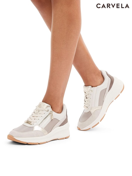 Carvela Natural Stride Zip Trainers (AR9478) | ₪699