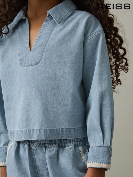 Reiss Dean Chambray Collared Top (AR9555) | ‏288 د.إ.‏