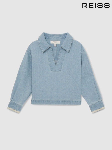 Reiss Dean Chambray Collared Top (AR9564) | ‏310 د.إ.‏