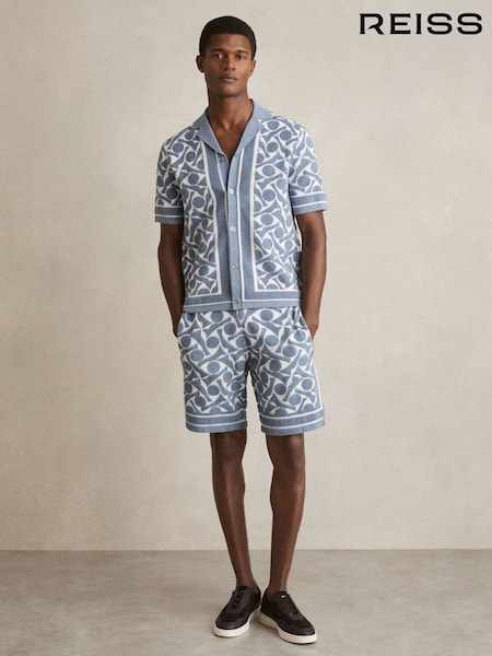 Pehmeä Sininen/Valkoinen - Reiss Vounder Abstract-Pattern Toweling Lyhyt lahje (AR9603) | €173