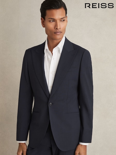 Reiss Bright Blue Dream Sb Regular-Fit Single-Breasted Wool-Blend Suit Blazer (AR9613) | €454