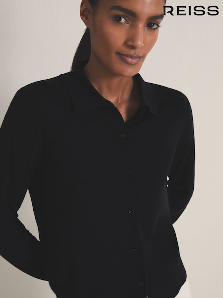Reiss Navy Tatum Reiss | Les 100 Ciels Wool Cardigan (AR9633) | €320