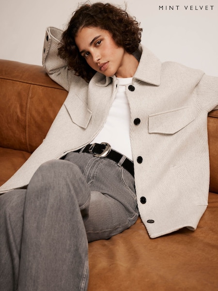 Mint Velvet Textured Shacket (AR9638) | €129