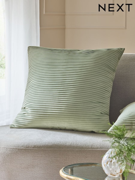 Sage Green 59 x 59cm Velvet Pleat Cushion (AR9717) | 118 QAR