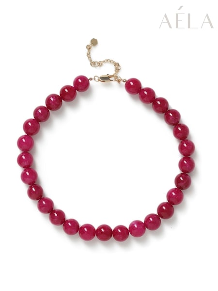 Aela Pink Natural Stone Necklace (AR9753) | €25
