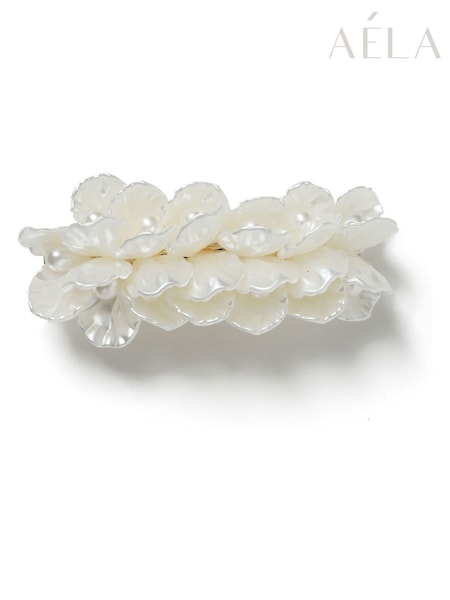 Aela Cream Flower Pearl Hair Barrette Clip (AR9790) | €14