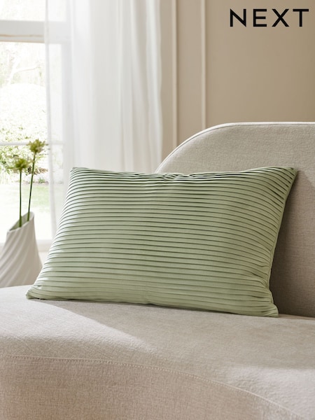 Sage Green 40 x 59cm Velvet Pleat Cushion (AR9794) | €20