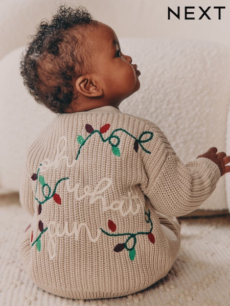 Natural Oh What Fun Christmas - Baby Knitted Cardigan (AR9804) | 26 € - 28 €