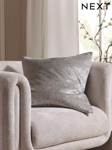 Light Blue 50 x 50cm Ditsy Textured Velvet Cushion (AR9817) | CHF 30