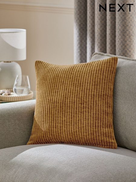 Ochre Yellow 43 x 43cm Corded Chenille Cushion (AR9819) | €13