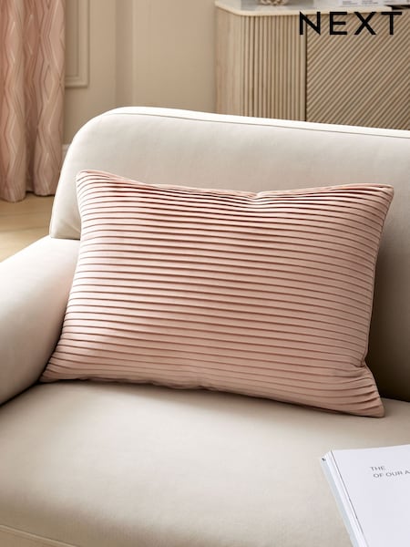 Pink 40 x 59cm Velvet Pleat Cushion (AR9820) | €20