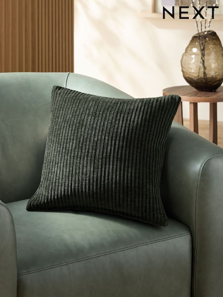 Green 43 x 43cm Corded Chenille Cushion (AR9833) | 60 zł