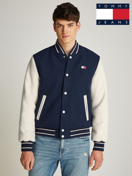 Tommy Jeans Blue Wool Blend Varsity Jacket (AR9857) | €265