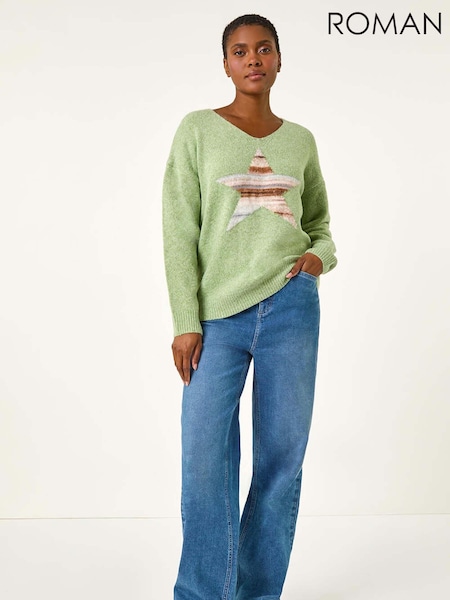 Roman Soft V-Neck Star Jumper (AR9919) | R$ 485