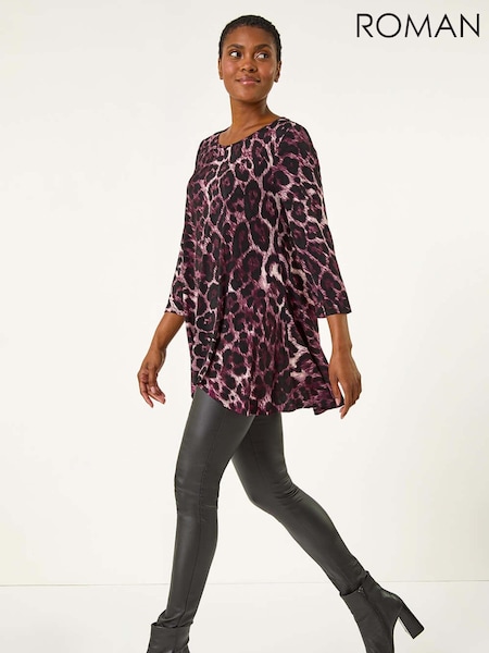 Roman Stretch Textured Animal Print Tunic (AR9962) | 45 €