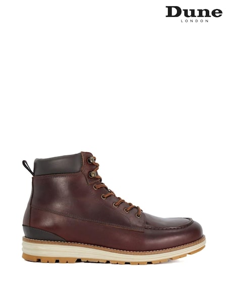 Dune London Brown Cillian Apron Wedge Hiker Boots (AR9978) | €196
