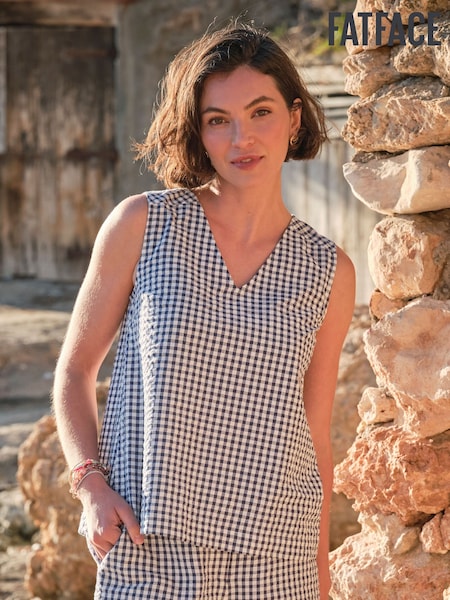 FatFace Etta Navy Gingham Cami (AT0114) | AZN 105