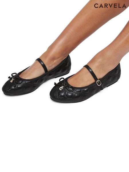 Musta - Carvela Diamond Quilt Ballerina Shoes (AT0148) | €65
