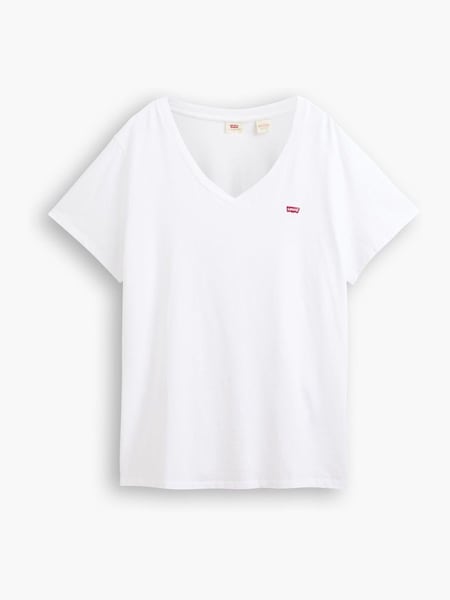 Valkoinen - Levi's® Perfect V-Neck 100% Cotton T-Shirt (AT0179) | €39