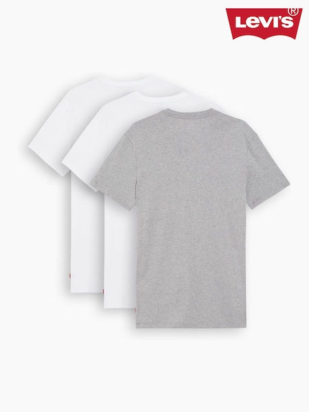 Levi's® White Slim Crewneck 100% Cotton T-Shirts 3 Pack (AT0280) | €46
