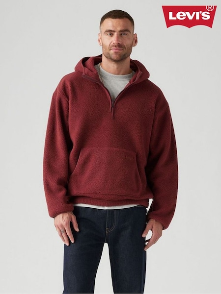 Levi's® Red Hooded Sherpa Pullover Fleece (AT0371) | €93