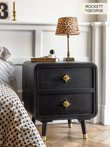 Rockett St George Black Ringo Bedside Table (AT0398) | €503
