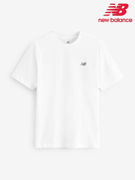 New Balance White Mens Sport Essentials 100% Cotton T-Shirt (AT0412) | €43