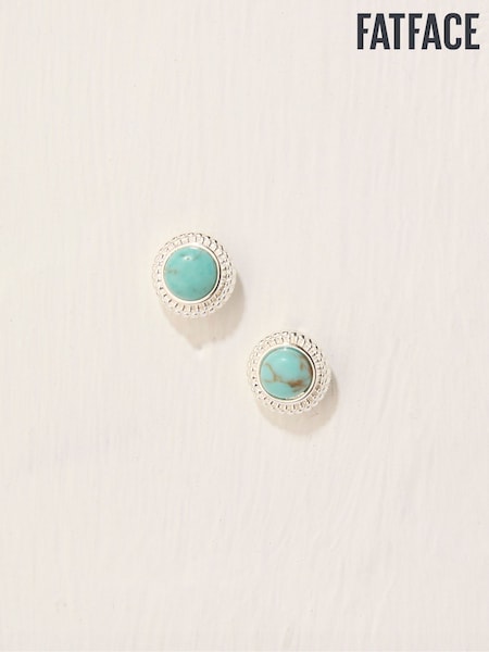 FatFace Silver Tone Stone Stud Earrings (AT0438) | €16.50