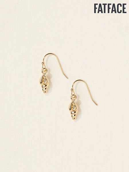 FatFace Gold Tone Shell Drop Earrings (AT0439) | €13.50