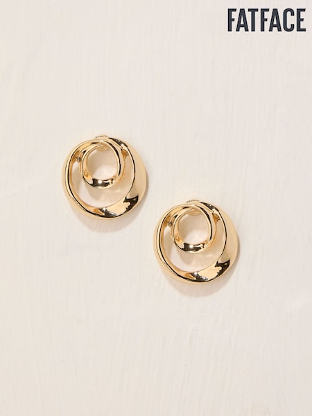 FatFace Gold Coloured Large Swirl Stud Earrings (AT0450) | €18
