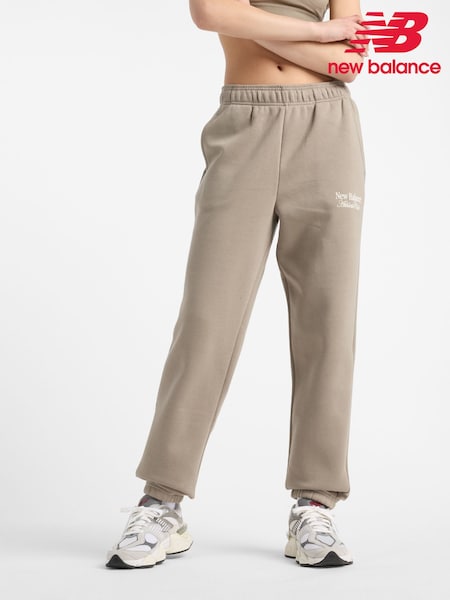 New Balance Khaki Green Womens Linear Heritage Joggers (AT0468) | €69