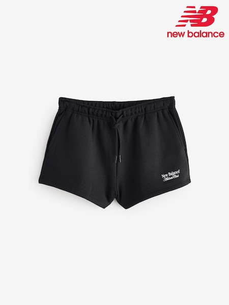 New Balance Black Womens Linear Hertiage Fleece Shorts (AT0475) | €59
