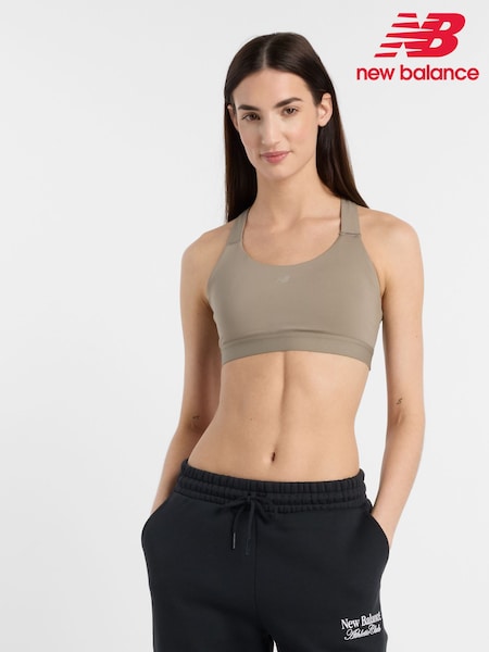 New Balance Khaki Green Womens Essentials Medium Support Traininng Bra (AT0492) | €53