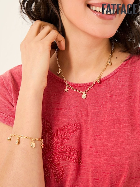 FatFace Gold Tone Shell Charm Bracelet (AT0627) | €24
