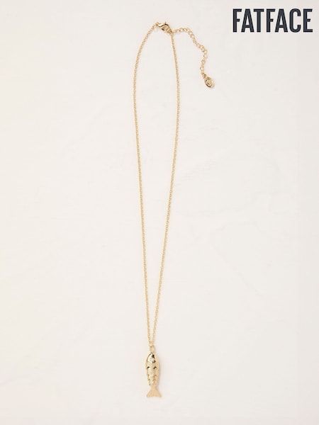 FatFace Gold Tone Fish Pendant Neckace (AT0641) | ₪83