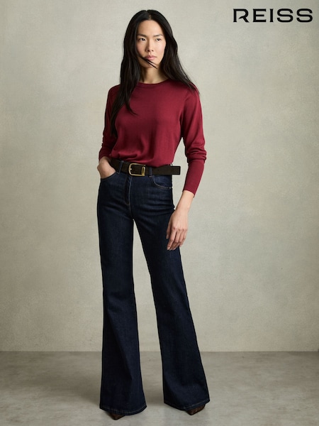 Rot - Reiss Wendy Fine-Knit Crew-Neck Jumper With Cashmere (AT0651) | 150 €