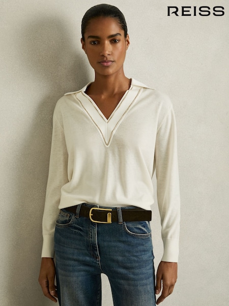 Norsunluu - Reiss Nina Wool Collared Cricket Neulepusero (AT0657) | €189