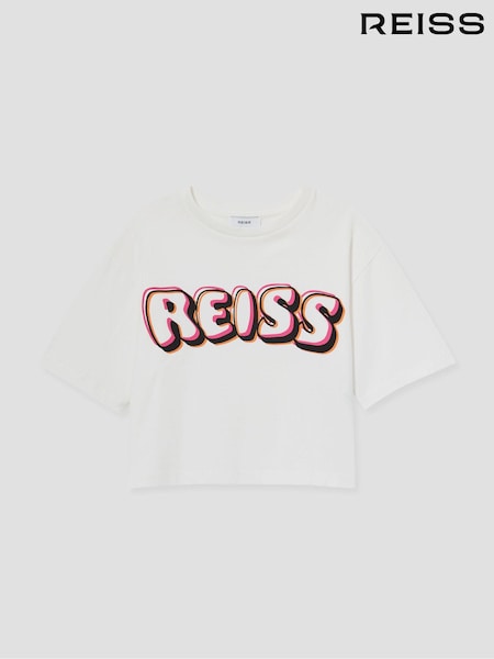 Reiss Sandra Cotton-Jersey Logo T-Shirt (AT0684) | 30 €