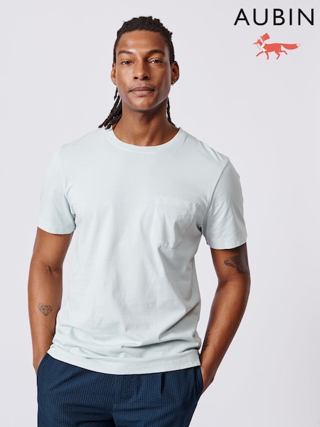 Aubin Pink Hareby Garment Dyed Pocket T-Shirt (AT0868) | 193 QAR