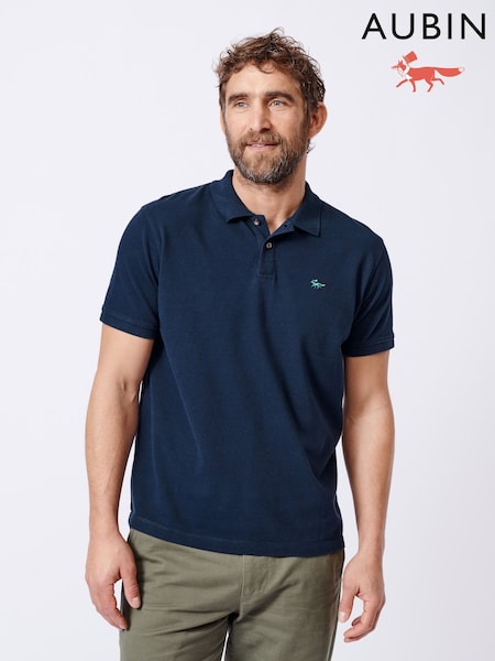 Aubin Red Lusby Pique Polo Shirt (AT0874) | 292 QAR