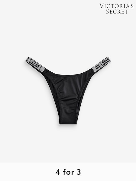 Victoria's Secret Black Brazilian Shine Strap Knickers (AT0988) | €22.50
