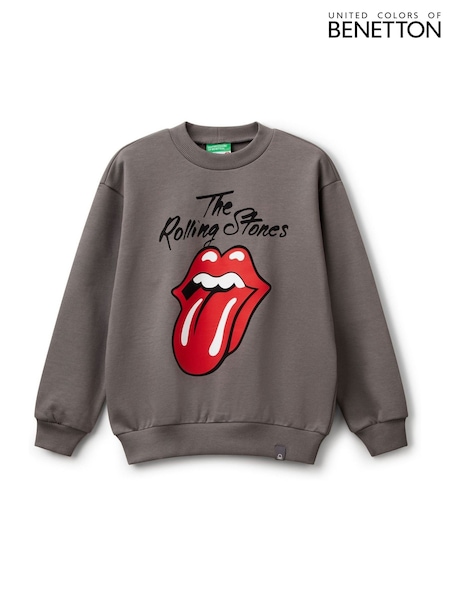 Benetton Grey Printed Graphic Print 100% Cotton Sweatshirt (AT1077) | ₪151