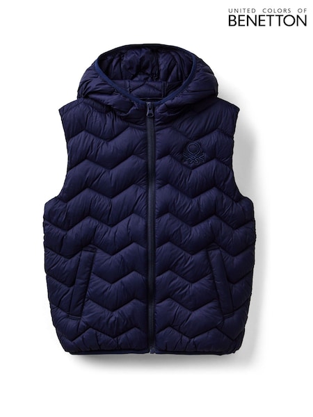 Albastru deschis - Gilet Puffer Benetton Băieți (AT1092) | 268 LEI