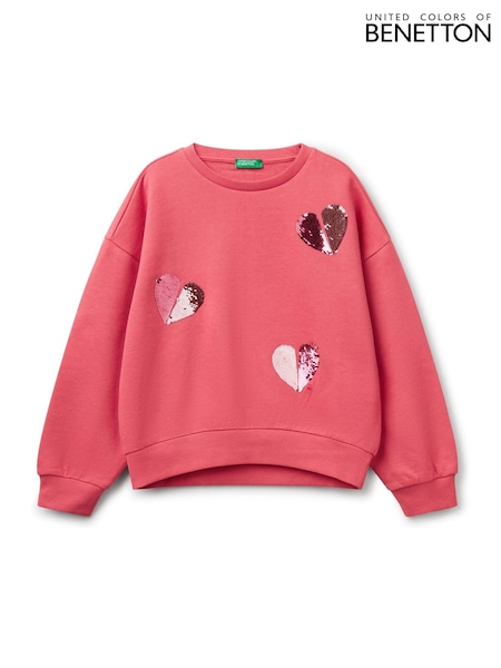 Benetton Girls Pull On Pink Heart Sweatshirt (AT1098) | ‏151 د.إ.‏