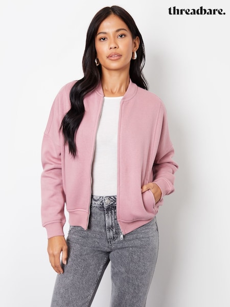 Threadbare Pink Zip-Up Sweat Bomber Jacket (AT1117) | €18