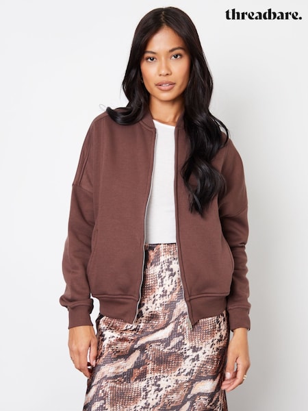 Threadbare Zip-Up Sweat Bomber Jacket (AT1123) | 125 LEI