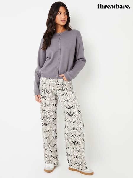 Gray Snake Printti; kuvio - Threadbare Wide Leg 100% Cotton Jeans (AT1127) | €55