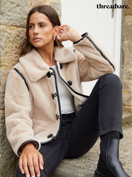 Threadbare Faux Fur Toggle Coat (AT1129) | 287 LEI